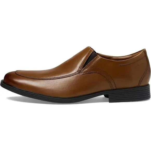 Clarks Whiddon Loafers Leather Slip on Tan Comfort Dress Shoe Men's 7 $105 MSRP - Picture 4 of 9